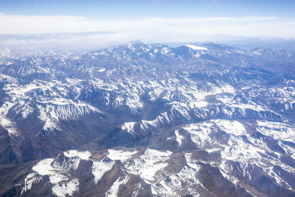 Aerial view of mountain range in Nepal